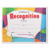 TEPT2965 - Certificate of Recognition Awards, 11 x 8.5, Horizontal Orientation, Assorted Colors with White Border, 30/Pack