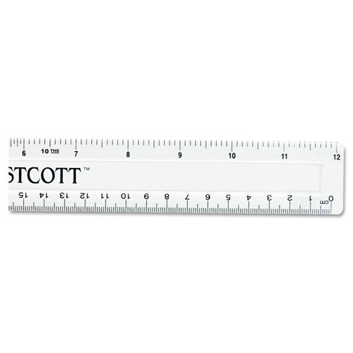 Universal Clear Plastic Ruler, Standard-metric, 12