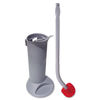 UNGBBWHR - Ergo Toilet Bowl Brush Complete: Wand, Brush Holder and Two Heads, Gray