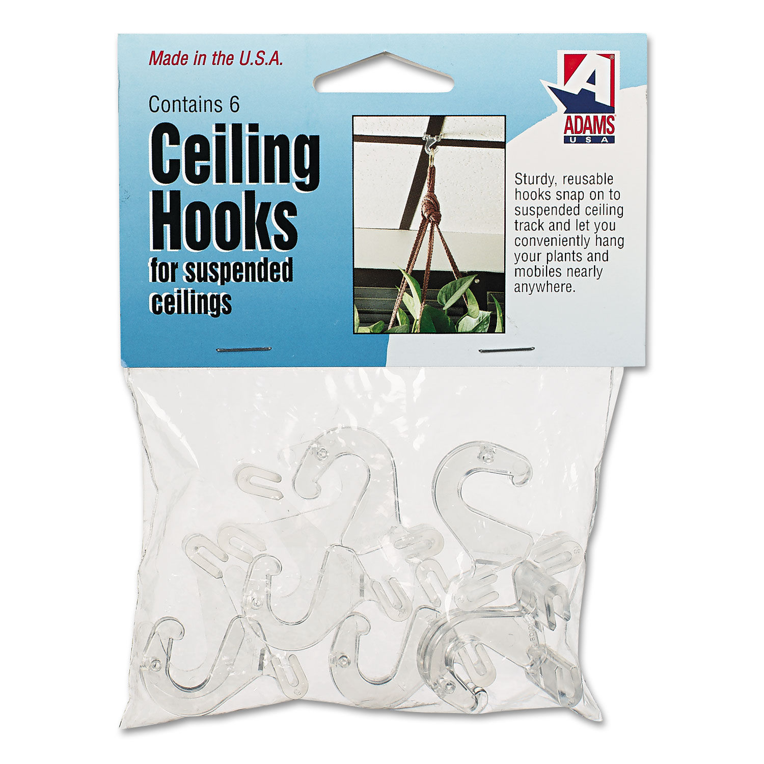 Clear Plastic Ceiling Hooks By Adams Manufacturing Adm1900993241