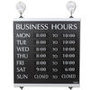 USS4247 - Century Series Business Hours Sign, Heavy-Duty Plastic, 13 x 14, Black