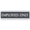 USS4760 - Century Series Office Sign, EMPLOYEES ONLY, 9 x 3, Black/Silver