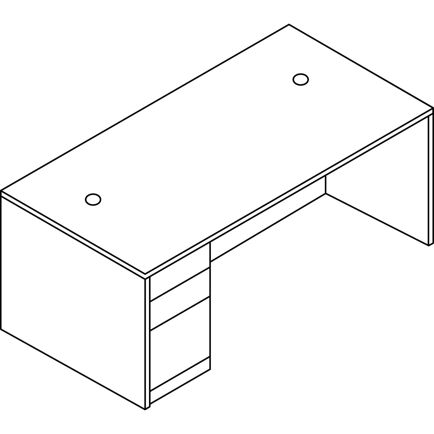 10500 Series L Single Ped Desk By Hon Hon105896ldd