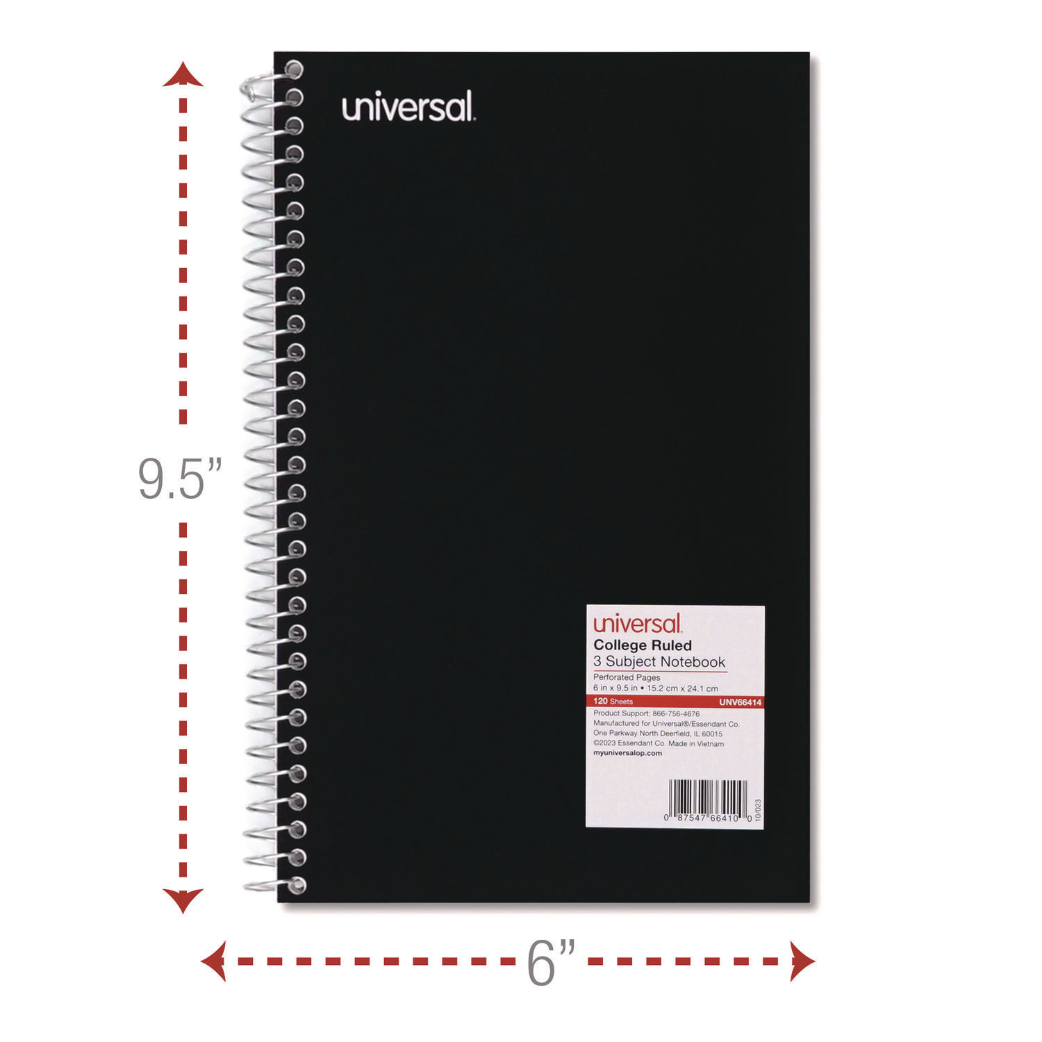 Wirebound Notebook, 3-Subject, Medium/College Rule, Assorted Cover Colors, (120) 9.5 x 6 Sheets, 4/Pack Wirebound Notebook, 3-Subject, Medium/College Rule, Assorted Cover Colors, (120) 9.5 x 6 Sheets, 4/Pack