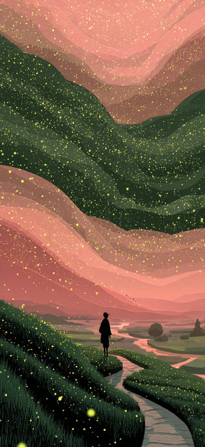 Magical Twilight Stroll - Premium iPhone Lock Screen Wallpaper