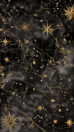 Celestial Gold Patterns - Premium iPhone Lock Screen Wallpaper