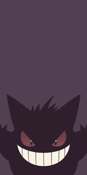 Gengar Grin Glow - Premium iPhone Lock Screen Wallpaper