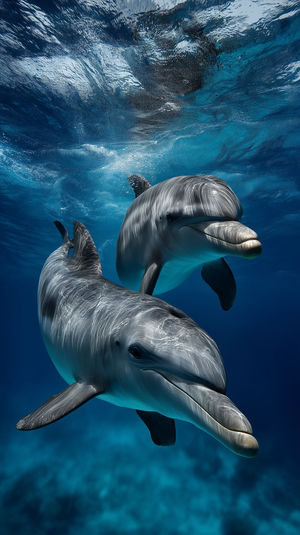 Underwater Dolphin Duo