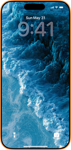 Wallpaper preview on iPhone 17 Pro Max running iOS 26 - Abyssal Teal Waves