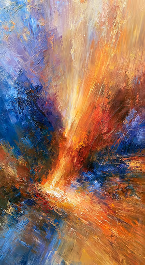 Electric Blue Orange Abstract — iPhone lock screen wallpaper