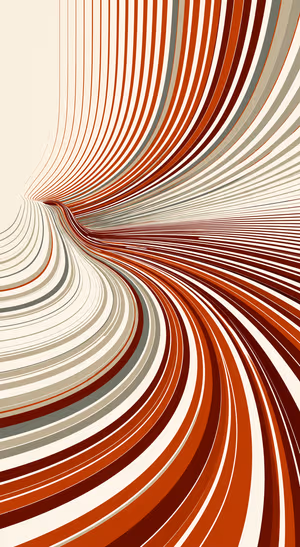 Abstract flowing stripes in rust, cream, and gray on a minimalist background aesthetic.
