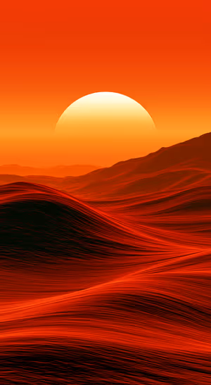 Abstract Sunset Waves — iPhone lock screen wallpaper