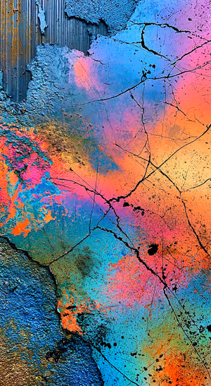 Vibrant Cracked Color Texture