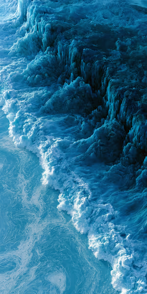 Abstract ocean abyss with churning teal foam on a deep aqua background ultra hd 8K mobile background