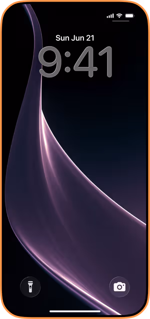 Wallpaper preview on iPhone 17 Pro Max running iOS 26 - Luminous Silk Curve