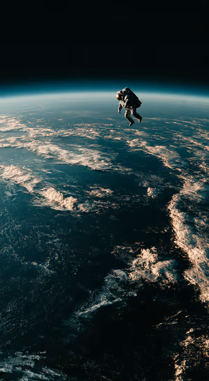 Teal Orbit Astronaut