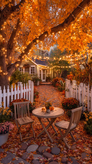 Autumn Cottage Courtyard