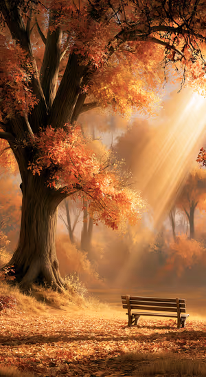 Golden Autumn Forest — iPhone lock screen wallpaper