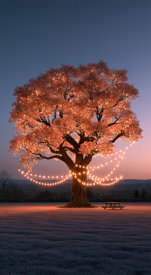 Autumn Tree Amber Glow
