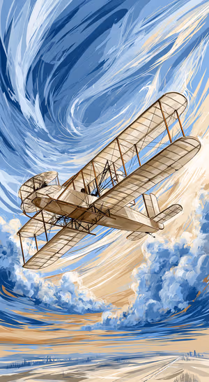 Vintage Biplane Sky — iPhone lock screen wallpaper