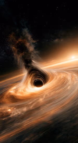 Amber Black Hole Accretion Disk — iPhone lock screen wallpaper