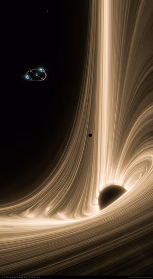 Golden Black Hole Accretion Disk — iPhone lock screen wallpaper