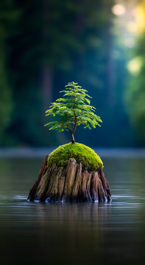 Moss Isle Bonsai — iPhone lock screen wallpaper
