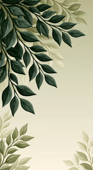Sage Botanical Leaf Branches — iPhone lock screen wallpaper