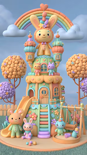 Pastel Bunny Playhouse