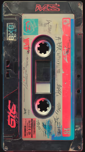 Neon Cassette Tape