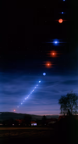 Celestial Alignment Night Sky — iPhone lock screen wallpaper