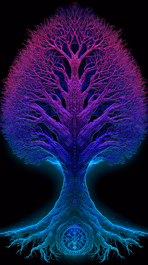 Neon Circuit Tree