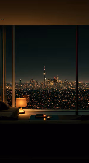Moody City Skyline — iPhone lock screen wallpaper