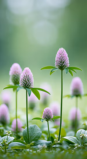 Pink Clover Meadow — iPhone lock screen wallpaper