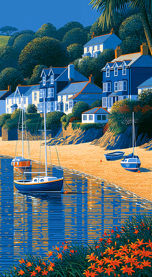 Retro Coastal Village