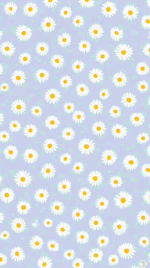 Pastel daisy repeat centered on a lavender background with mint watercolor accents in a soft spring aesthetic, ultra hd image