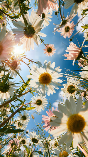 Sunlit Daisy Meadow