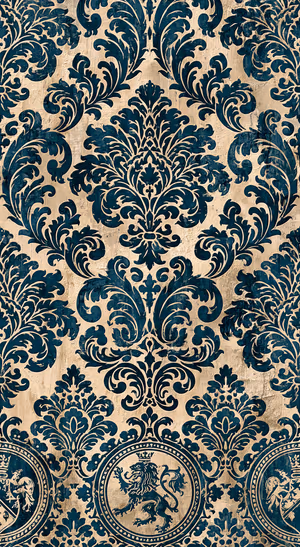 Vintage Teal Damask — lock screen wallpaper