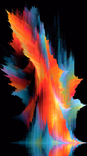 Vibrant multicolor abstract burst of vertical pixel streaks on a black background, ultra hd 8K abstract art.