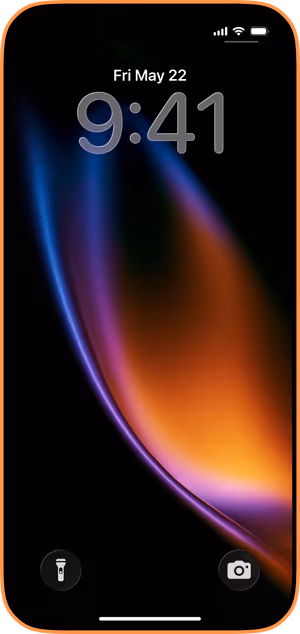 Wallpaper preview on iPhone 17 Pro Max running iOS 26 - Luminous Ribbon