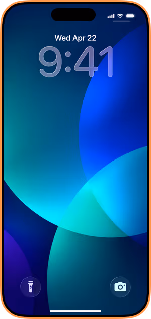 Wallpaper preview on iPhone 17 Pro Max running iOS 26 - Oceanic Circles