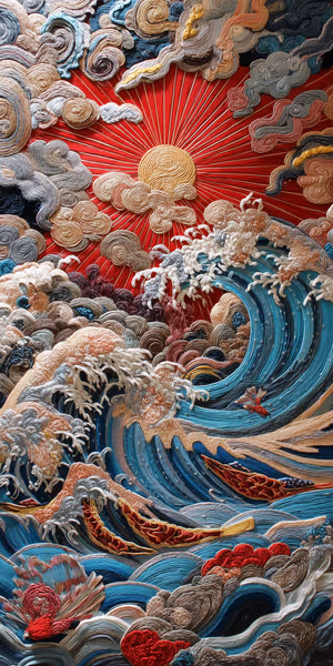 Stitched Sunlit Waves