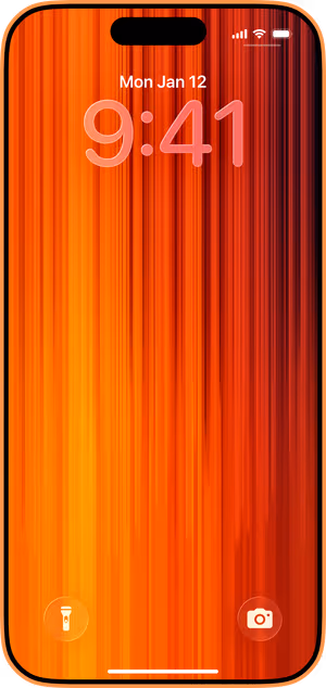 Wallpaper preview on iPhone 17 Pro Max running iOS 26 - Warm Stripe Gradient