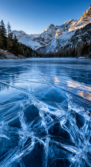 Frozen Alpine Lake