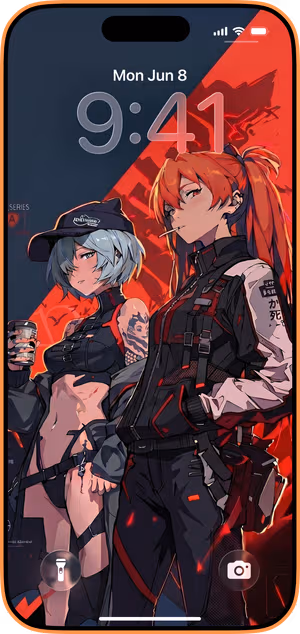 Wallpaper preview on iPhone 17 Pro Max running iOS 26 - Redline Operatives