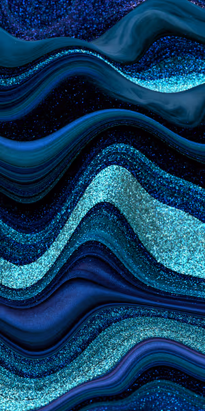Turquoise Glitter Waves