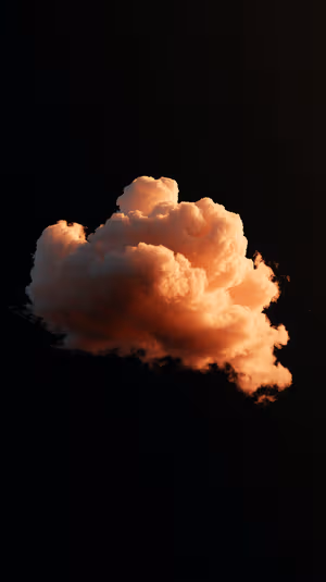 Minimalist glowing cloud centered on deep black background with warm orange illumination ultra HD wallpaper.