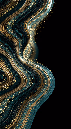 Luminous Gold Flow — iPhone lock screen wallpaper