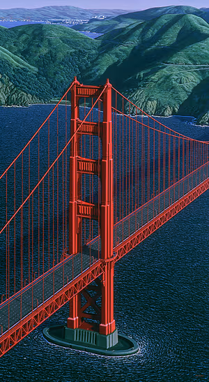Retro Golden Gate Bridge — iPhone lock screen wallpaper