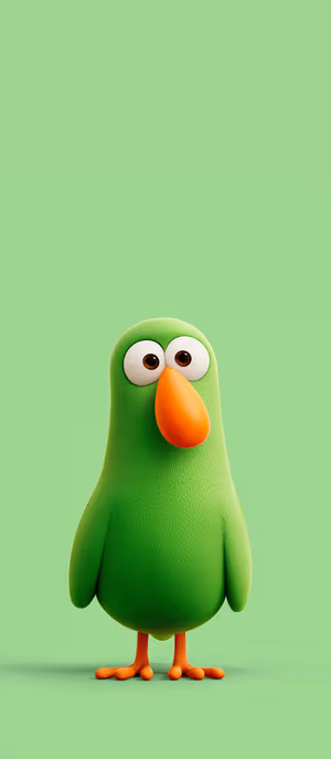 Playful Green Bird
